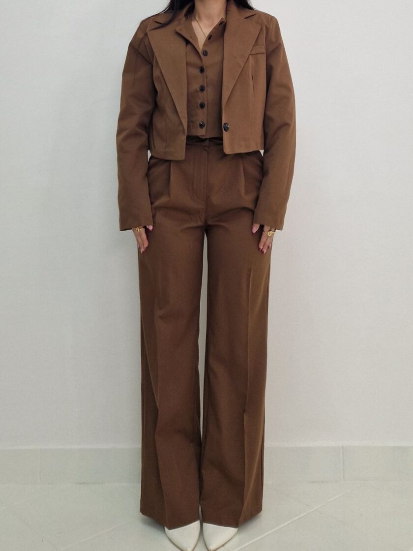Tailleur 3 pezzi - marrone - immagine 4