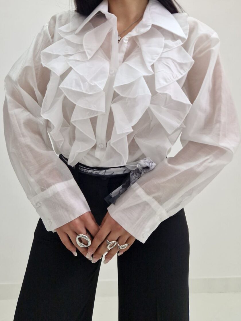 Camicia Elis Con Rouches - Bianca