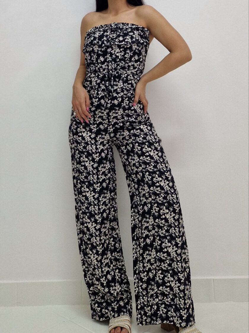 Tuta Flower A Fascia - Nera