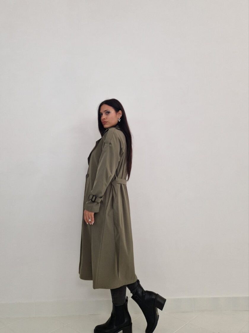 Trench Doppiopetto - Verde Oliva - immagine 2