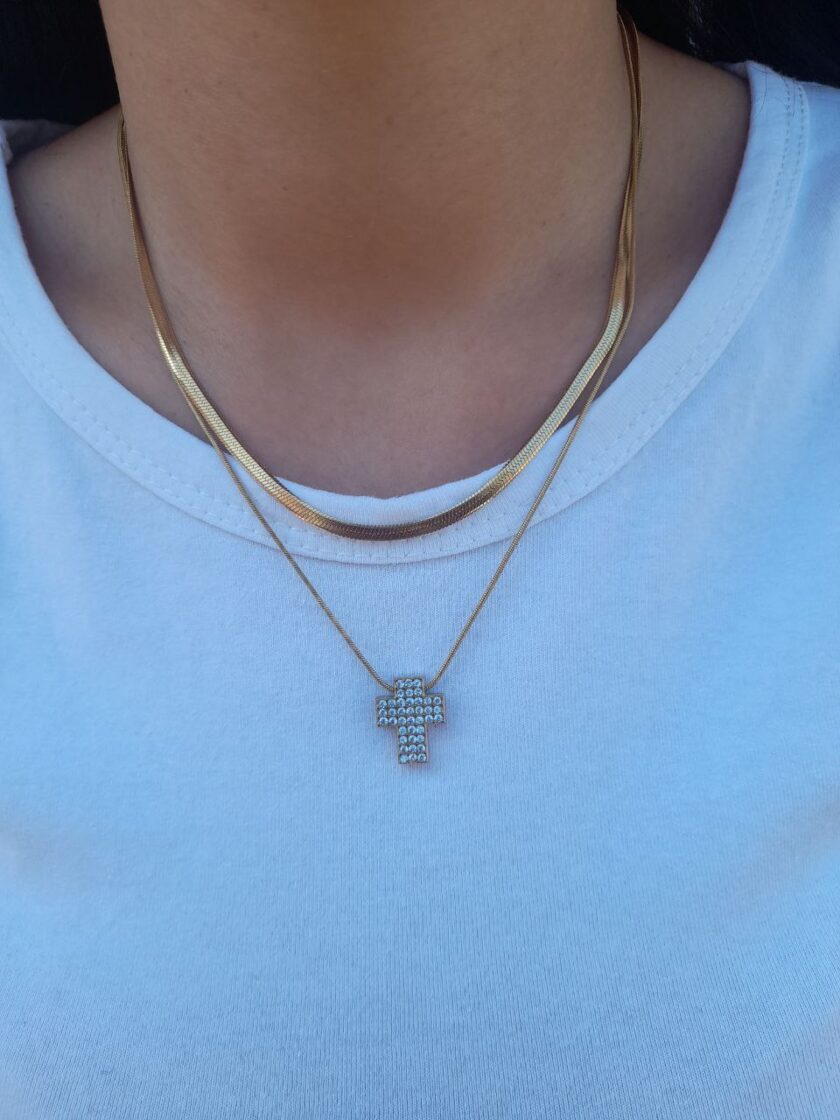 Collana Dilogy Snake Croce - Gold