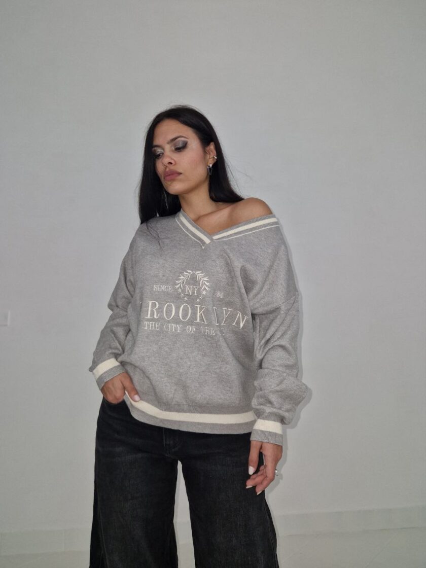 Maglione College Oversize - Grigio