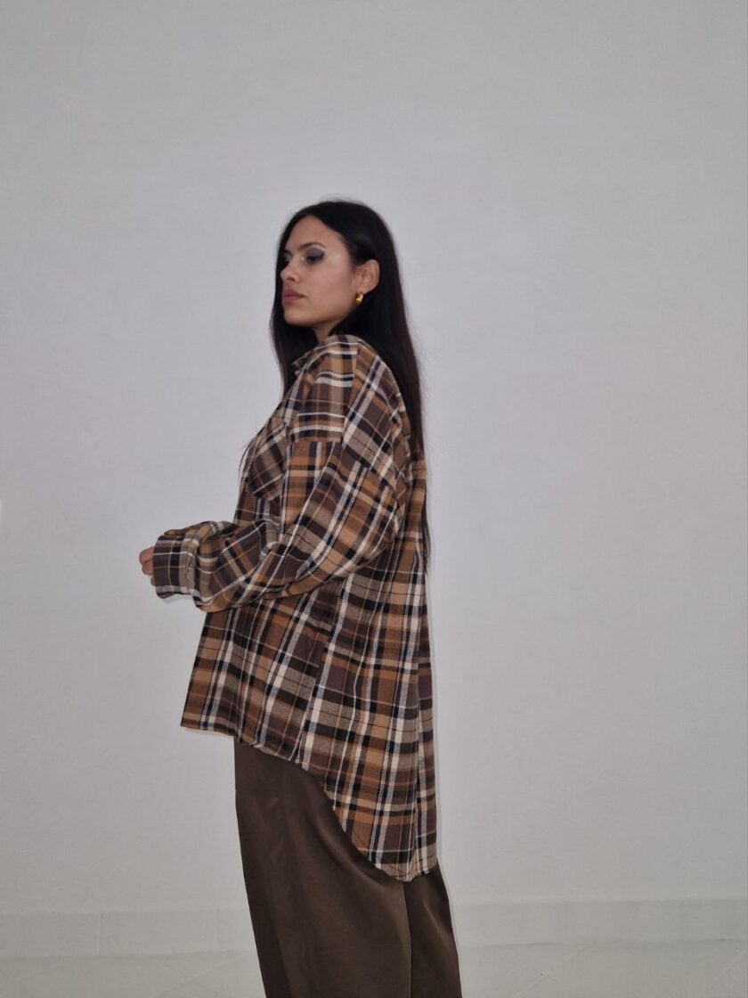 Camicia A Quadri Oversize