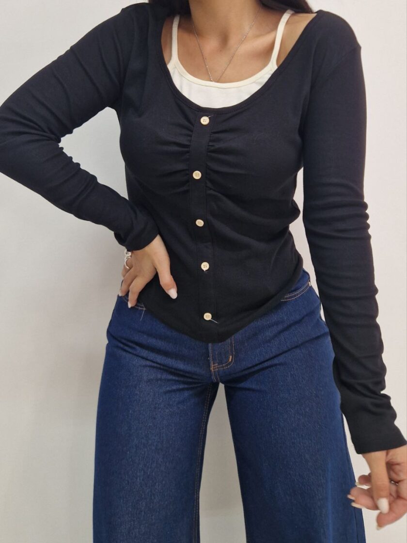 Maglia In Cotone Con Finta Canotta - immagine 4