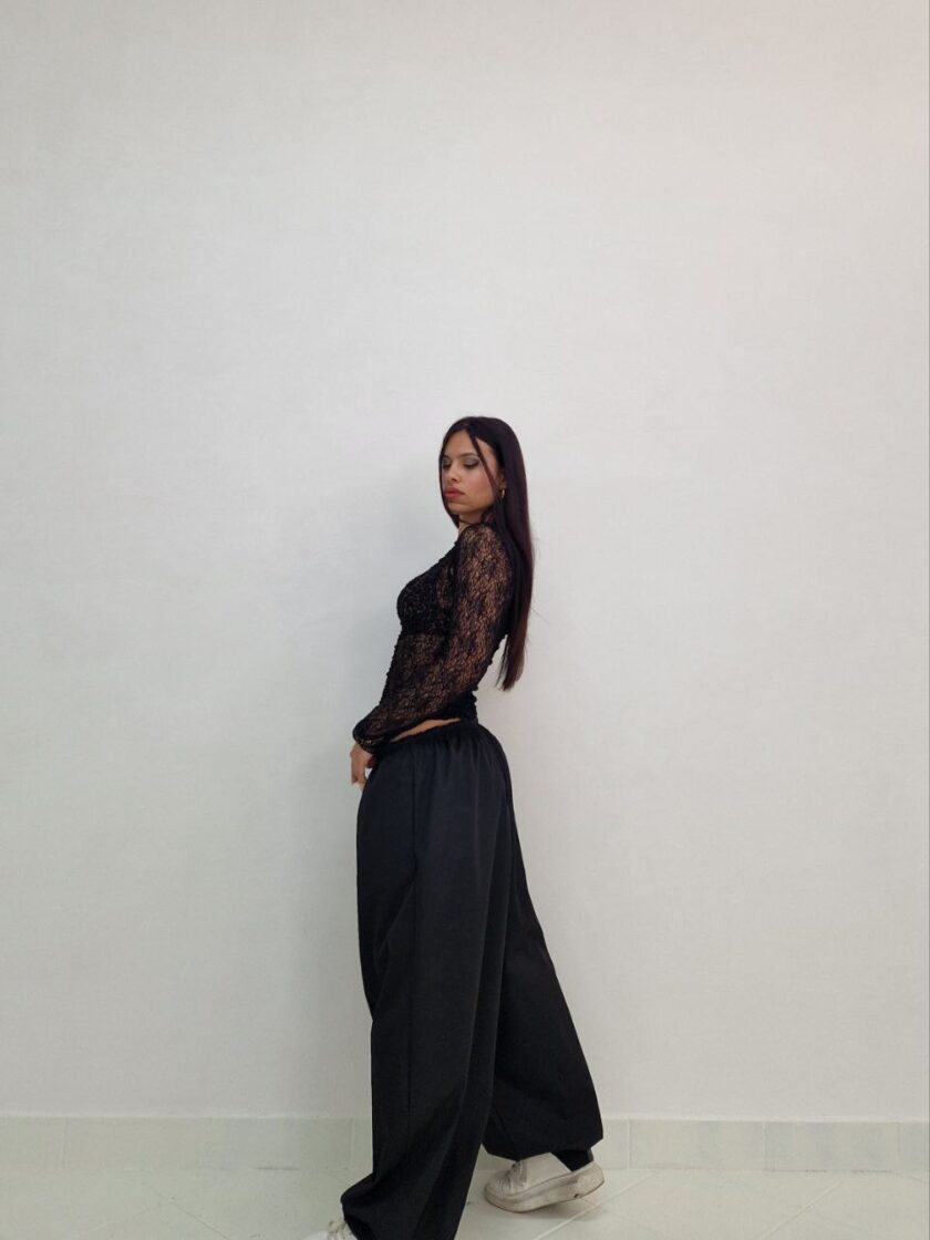 Pantalone Baggy Acetato - Nero - immagine 2