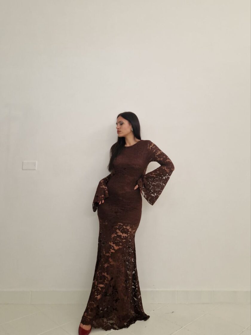 Abito DLY In Pizzo - Marrone