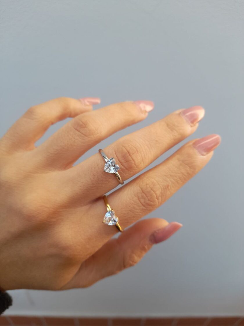 Anello Cuore Zirconia