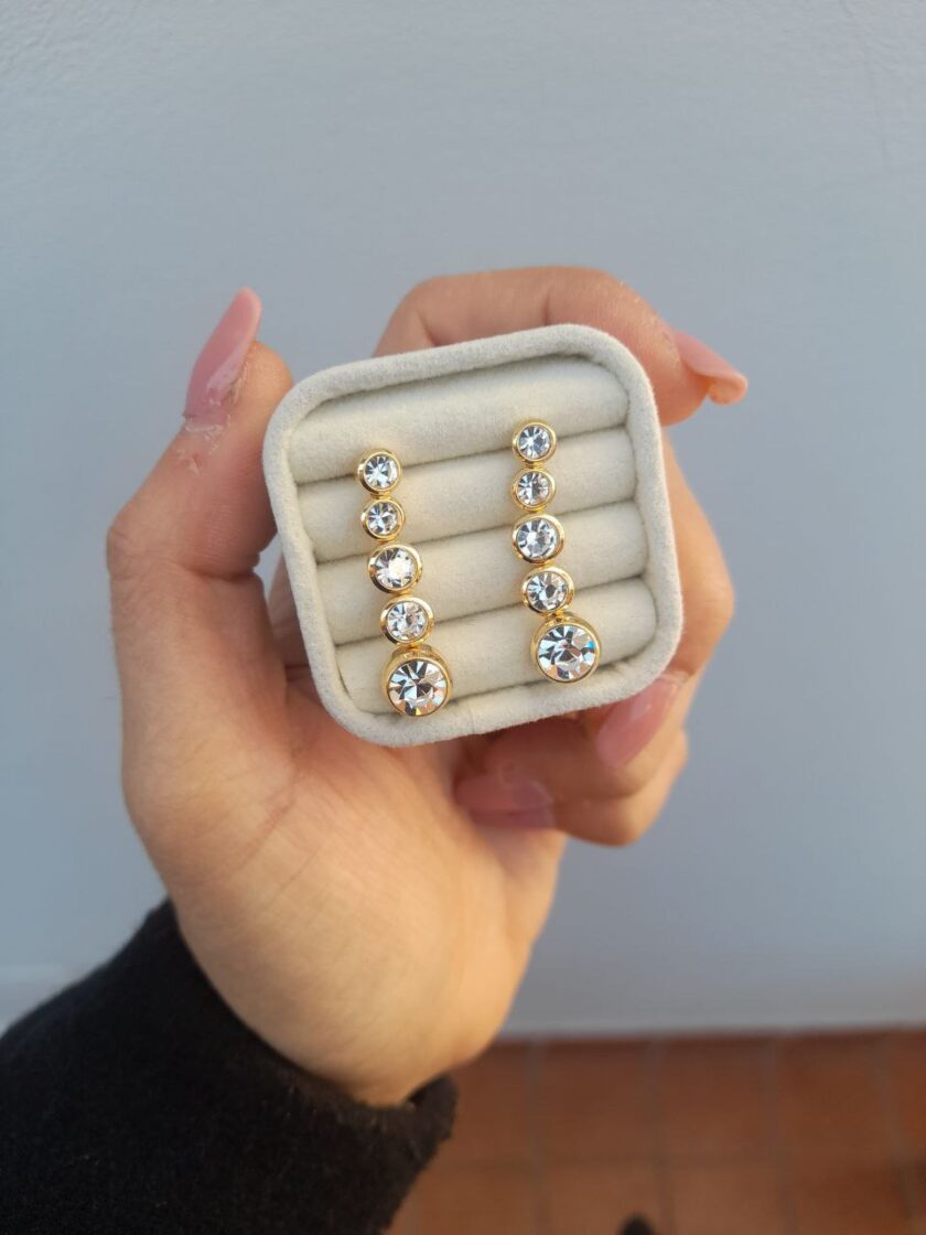 Orecchini Zirconia Pendenti - Gold