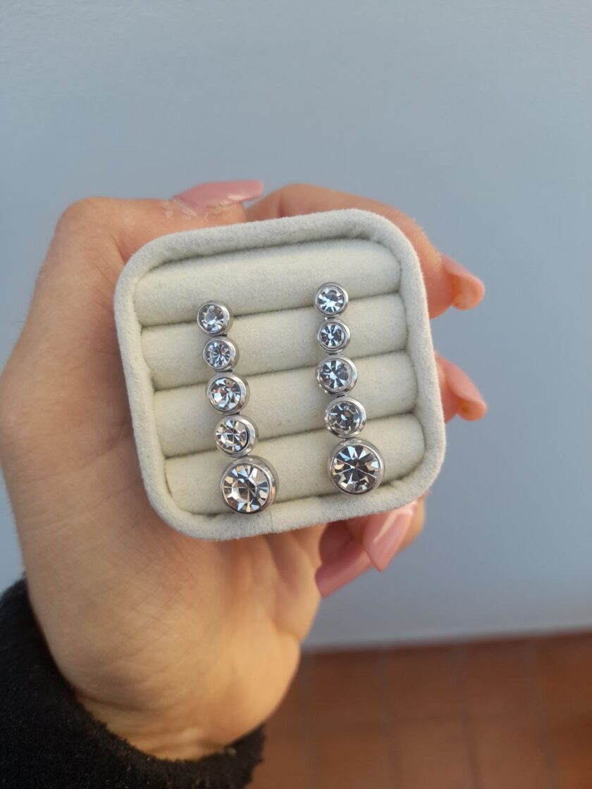 Orecchini Zirconia Pendenti - Silver