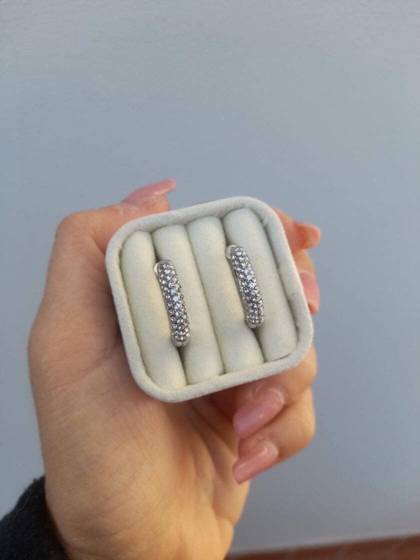 Orecchi Cerchi Bombati Lux -Silver - immagine 2