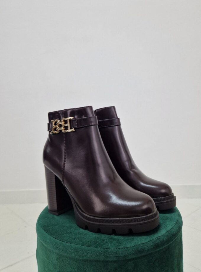 Stivaletto B Con Tacco - Marrone