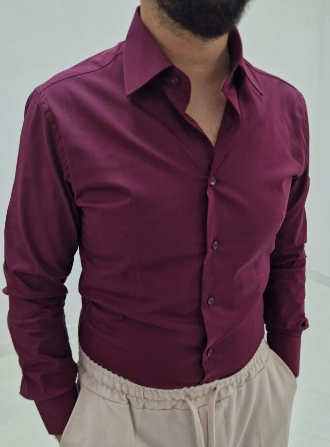 Camicia Uomo Slim - Bordeaux