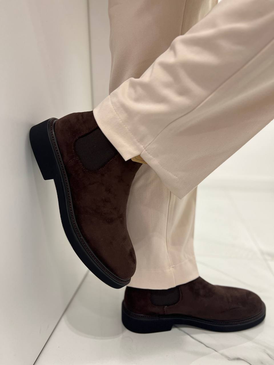 Stivaletto In Camoscio Brown Uomo