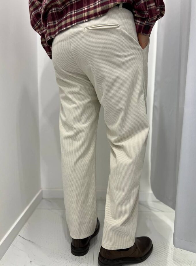 Pantalone Costine Uomo - Panna