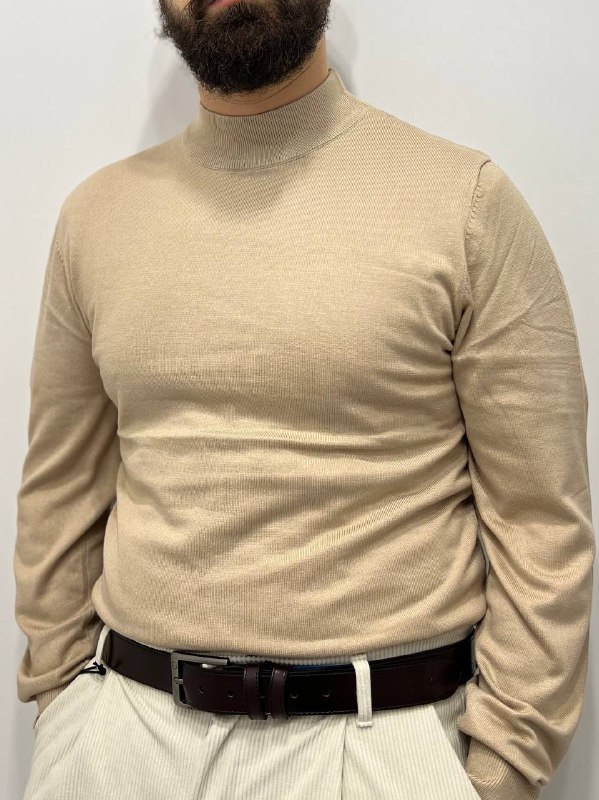 Maglioncino Mezzo Collo Man - Beige
