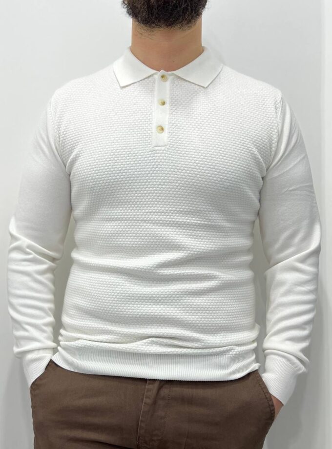Maglioncino Polo Uomo - Panna