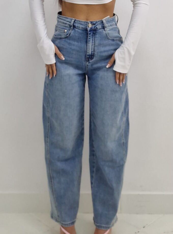 Jeans Curvy Tasca Brillantinata Rosa