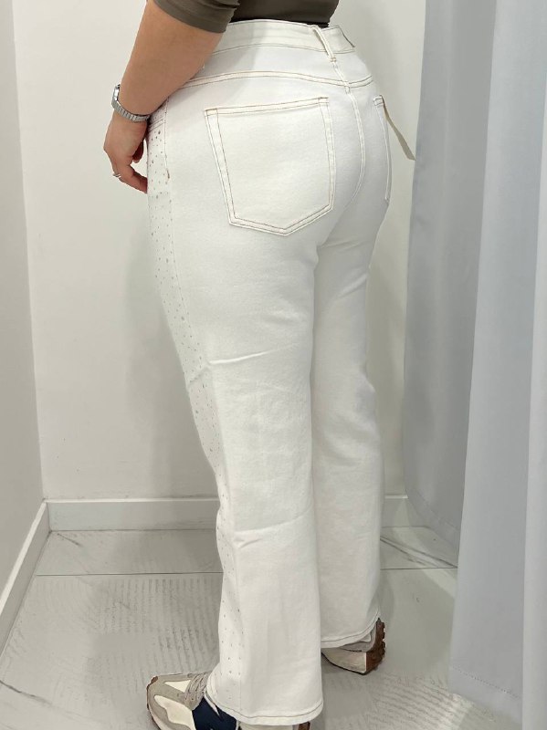 Jeans White Strass (Taglia Comoda)