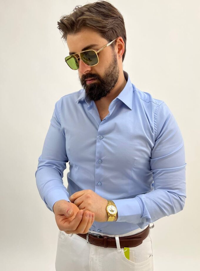 Camicia Uomo Slim - Azzurra