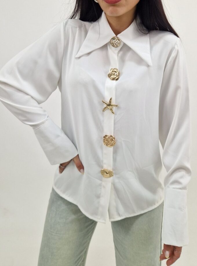 Camicia Marine Con Spille