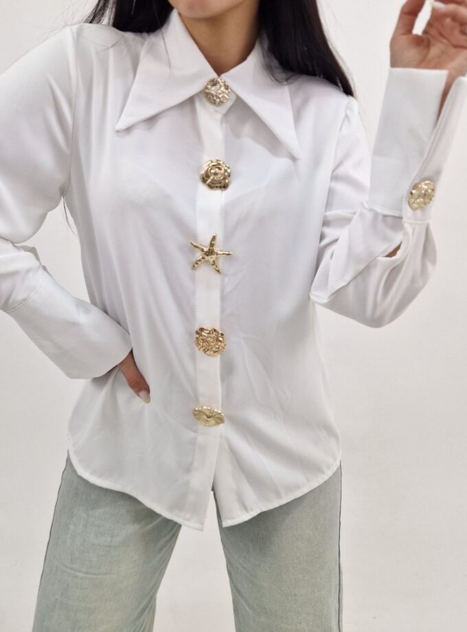 Camicia Marine Con Spille