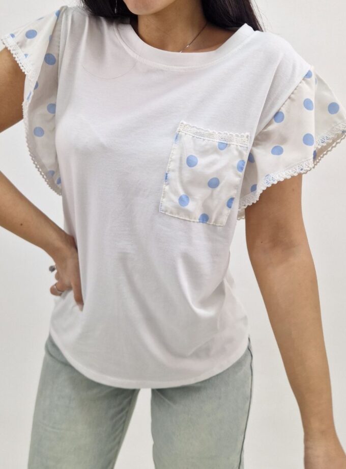 T-shirt Pois - Azzurra