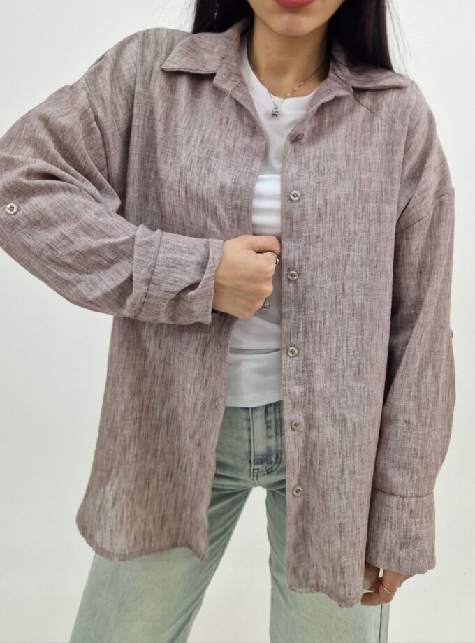 Camicia Simil Lino - Beige