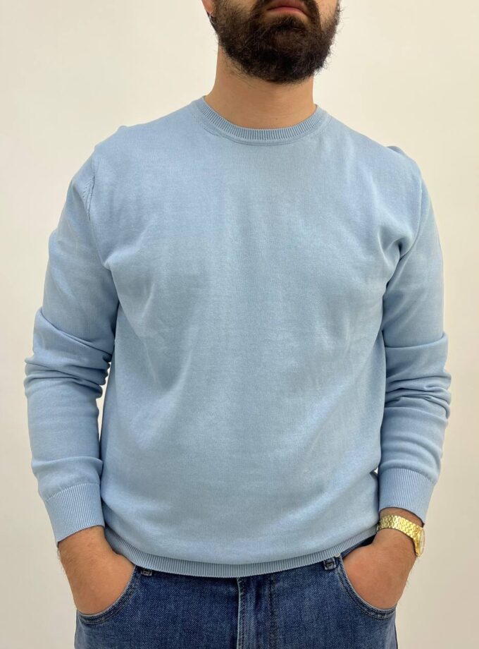 Maglia In Filo Basic - Azzurra
