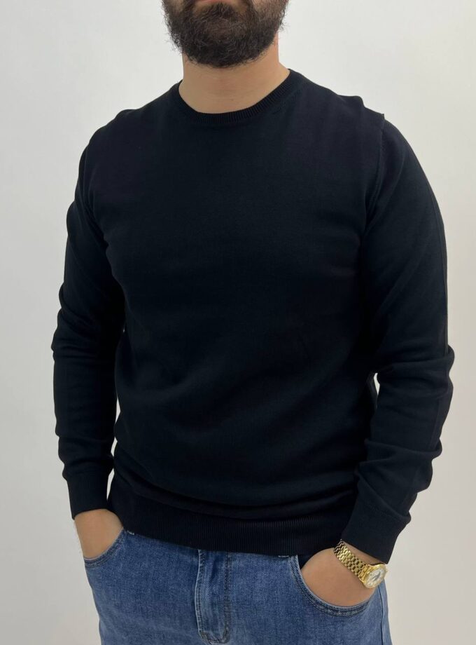 Maglia In Filo Basic - Nera