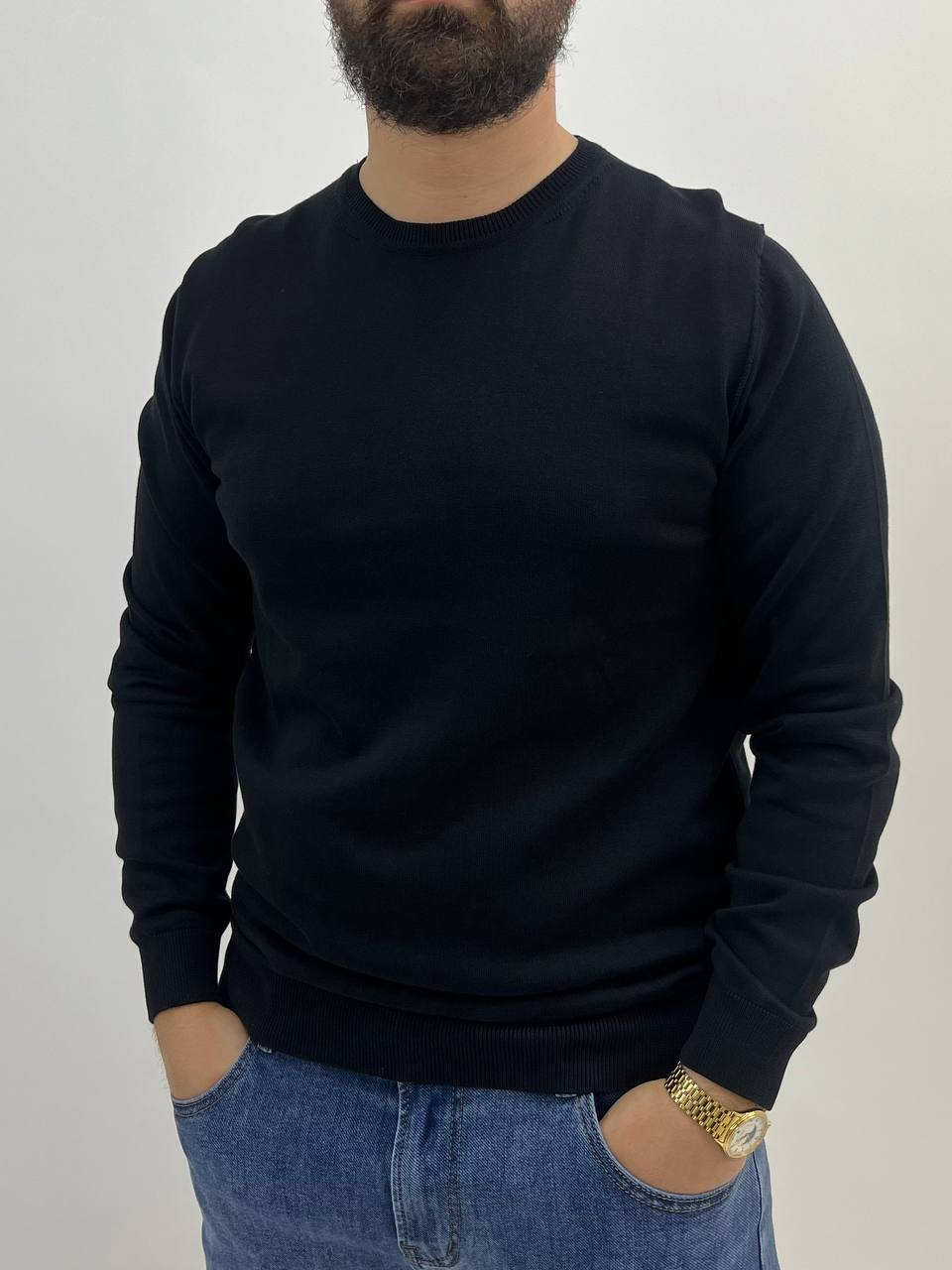 Maglia In Filo Basic - Nera
