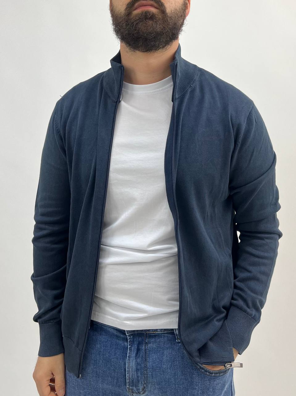 Cardigan In Filo Man - Bluette