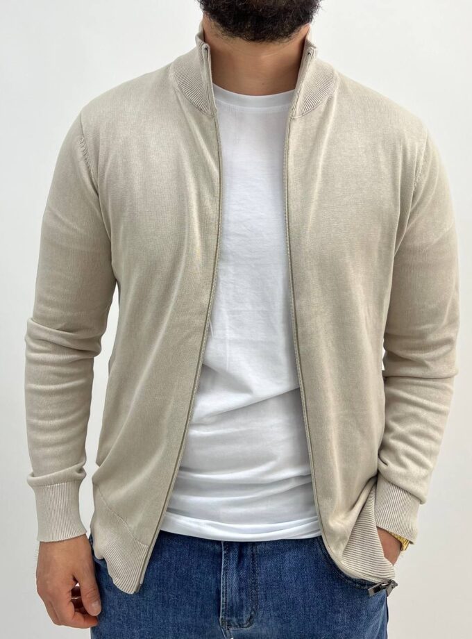 Cardigan In Filo Man - Beige