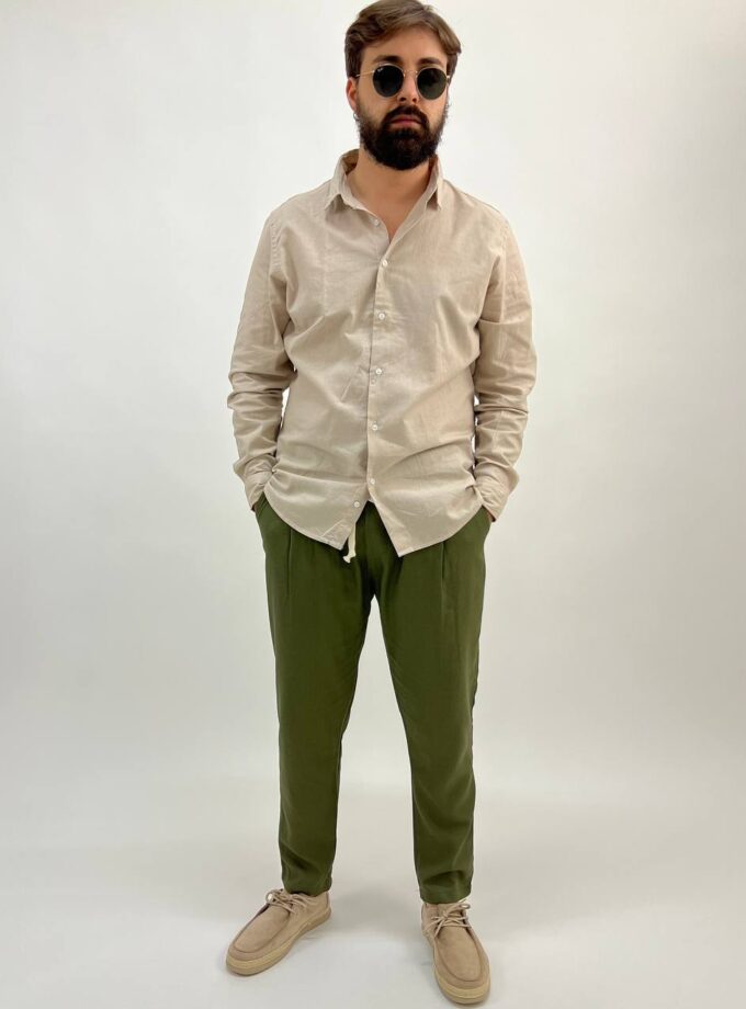 Pantalaccio Misto Lino - Verde