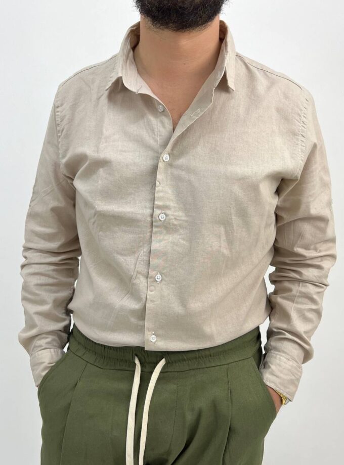 Camicia Summer In Lino Man - Beige