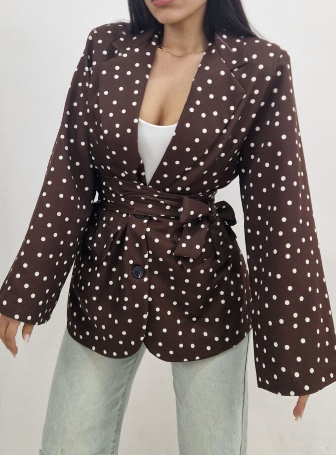 Blazer Pois - Marrone