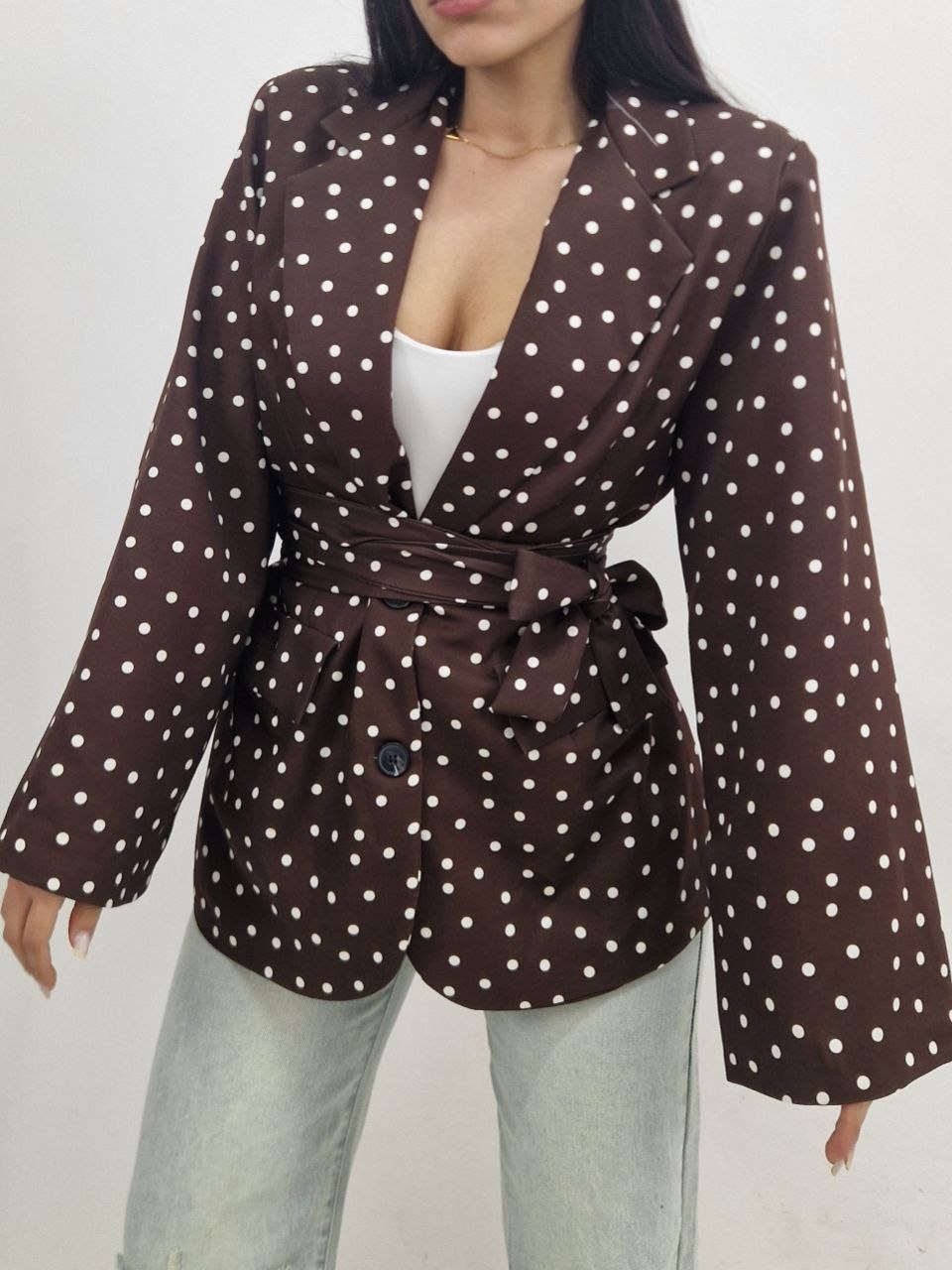 Blazer Pois - Marrone