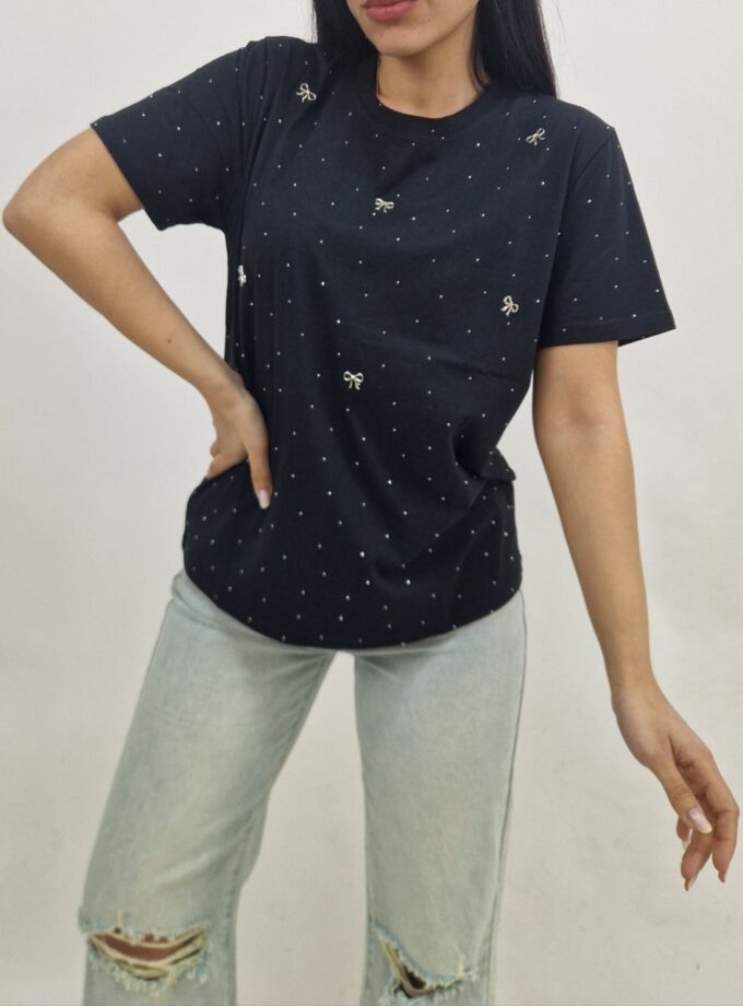 T-shirt Fiocco Scintillio - Nera