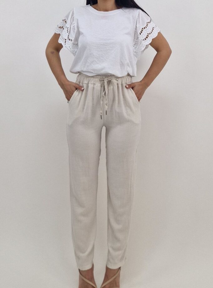 Pantalaccio Misto Lino - Panna