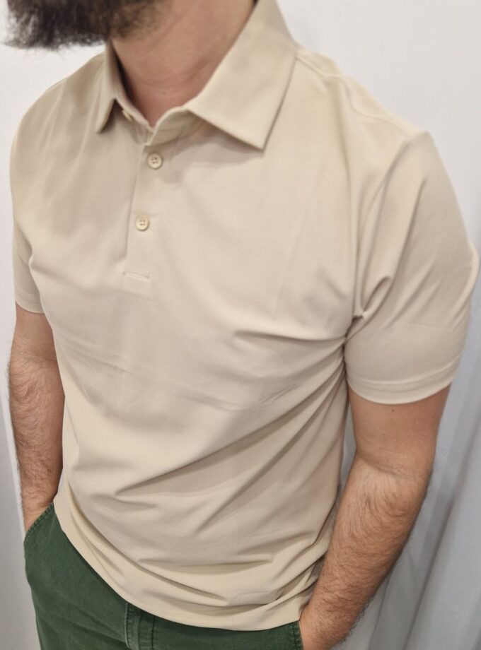Polo Man Tessuto Tecnico - Beige