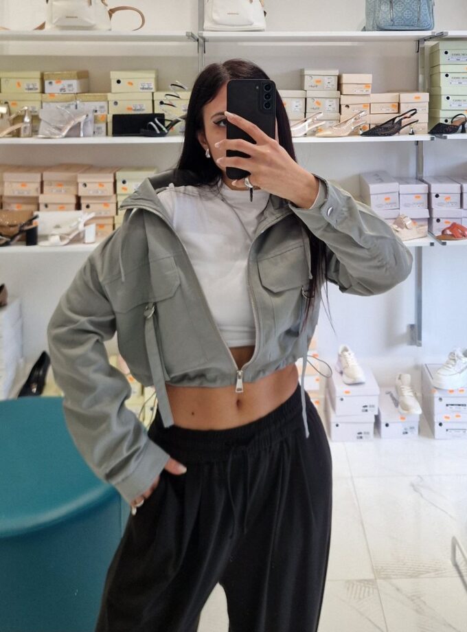 Giubbotto Crop Low - Verde Militare