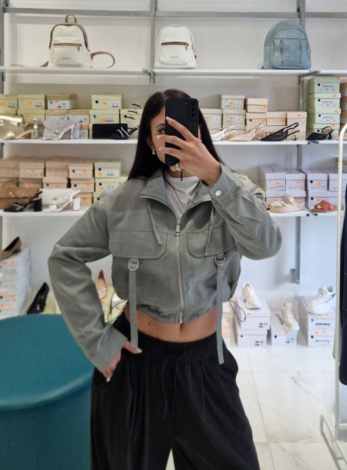 Giubbotto Crop Low - Verde Militare