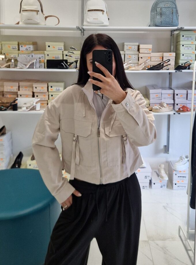 Giubbotto Crop Low - Beige