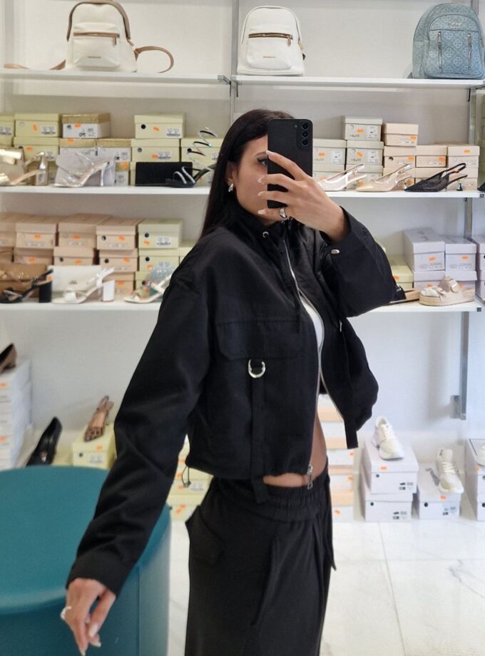 Giubbotto Crop Low - Nero