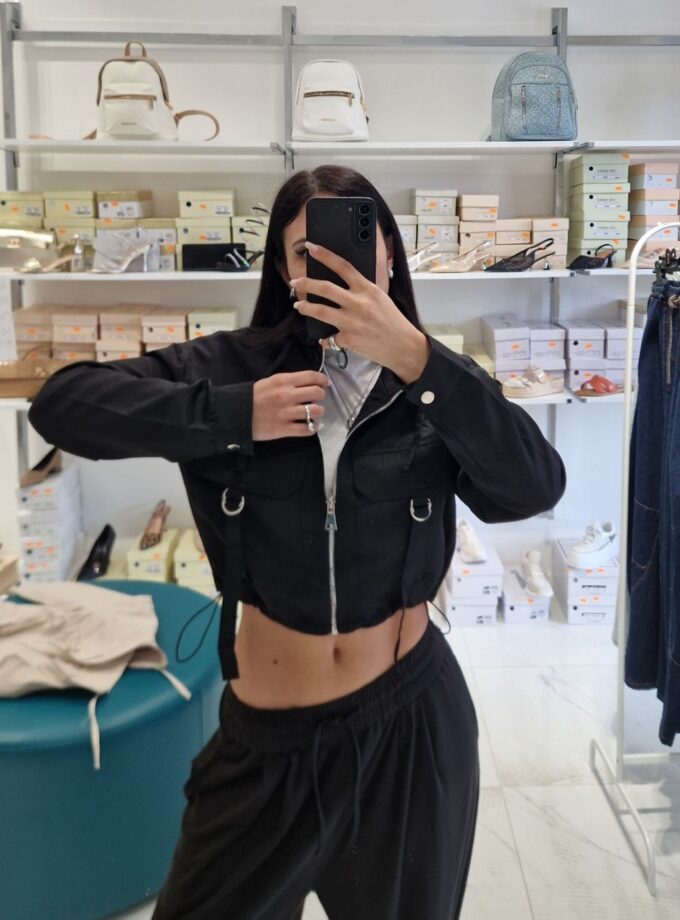 Giubbotto Crop Low - Nero