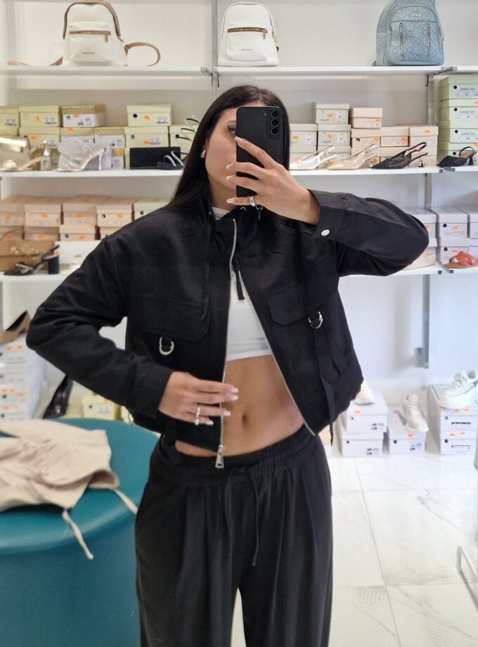 Giubbotto Crop Low - Nero