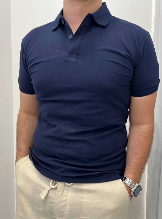 Polo in cotone Basic - Blu