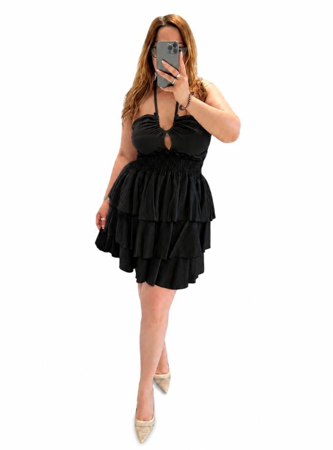 Abitino Curvy In Simil Lino - Nero