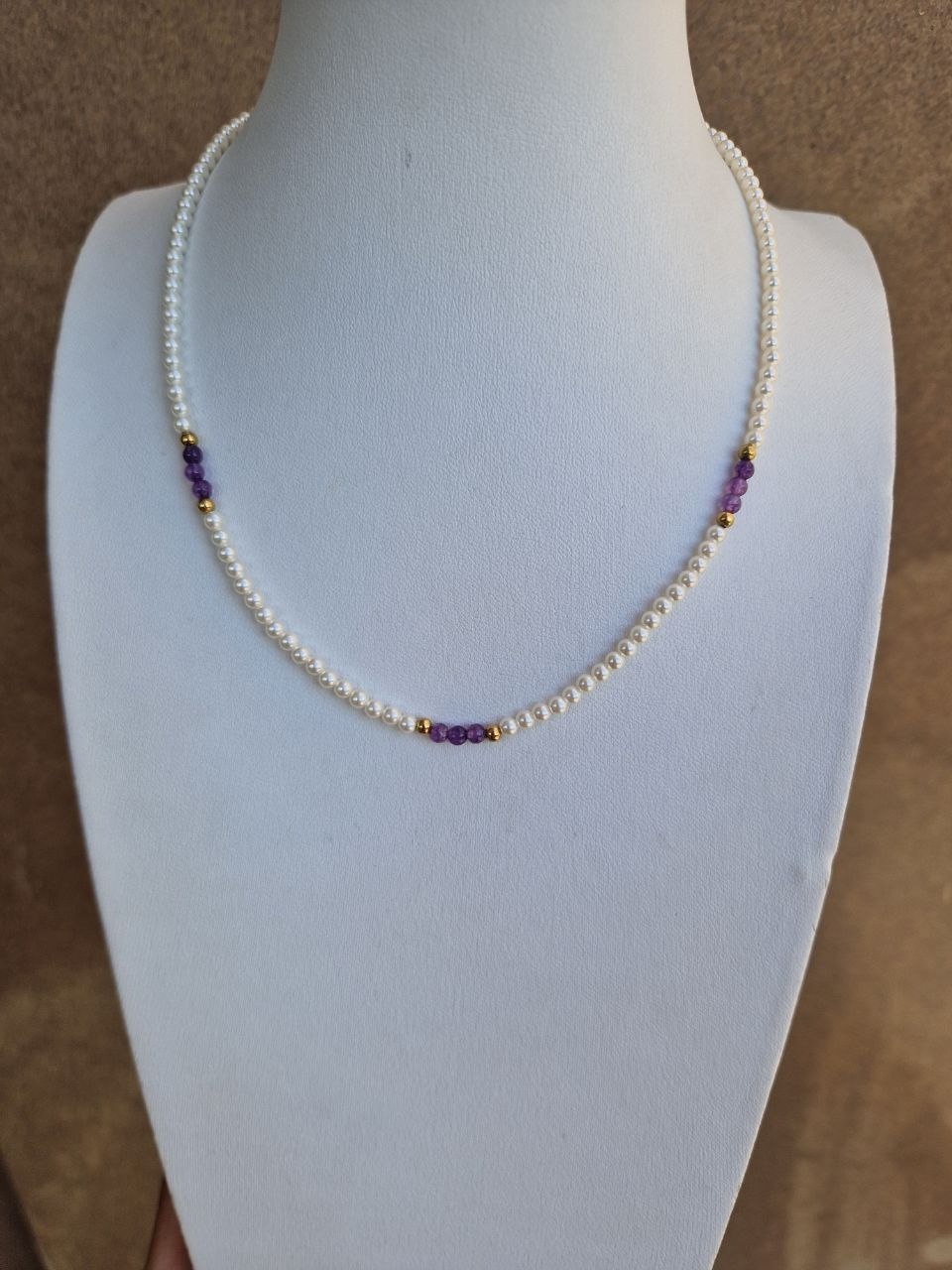 Collana Girocollo Perline Violet