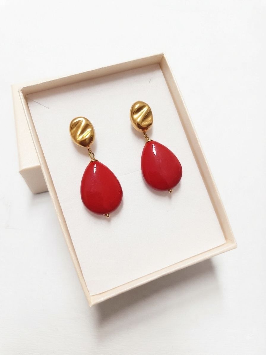 Orecchini Scultura Spring - Red