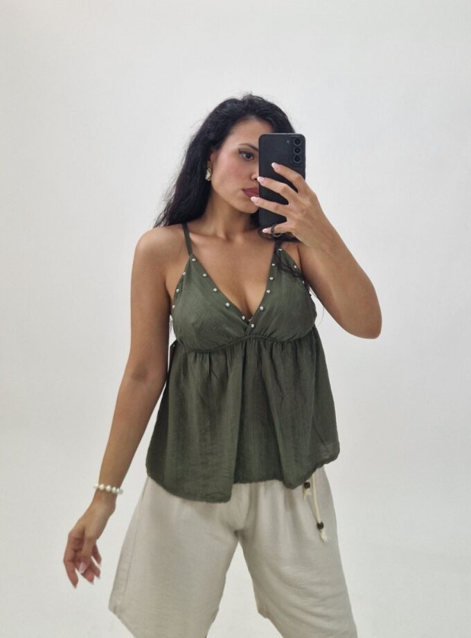 Top Borchie - Verde